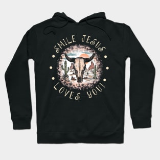 Smile Jesus Loves You Western Desert Hoodie